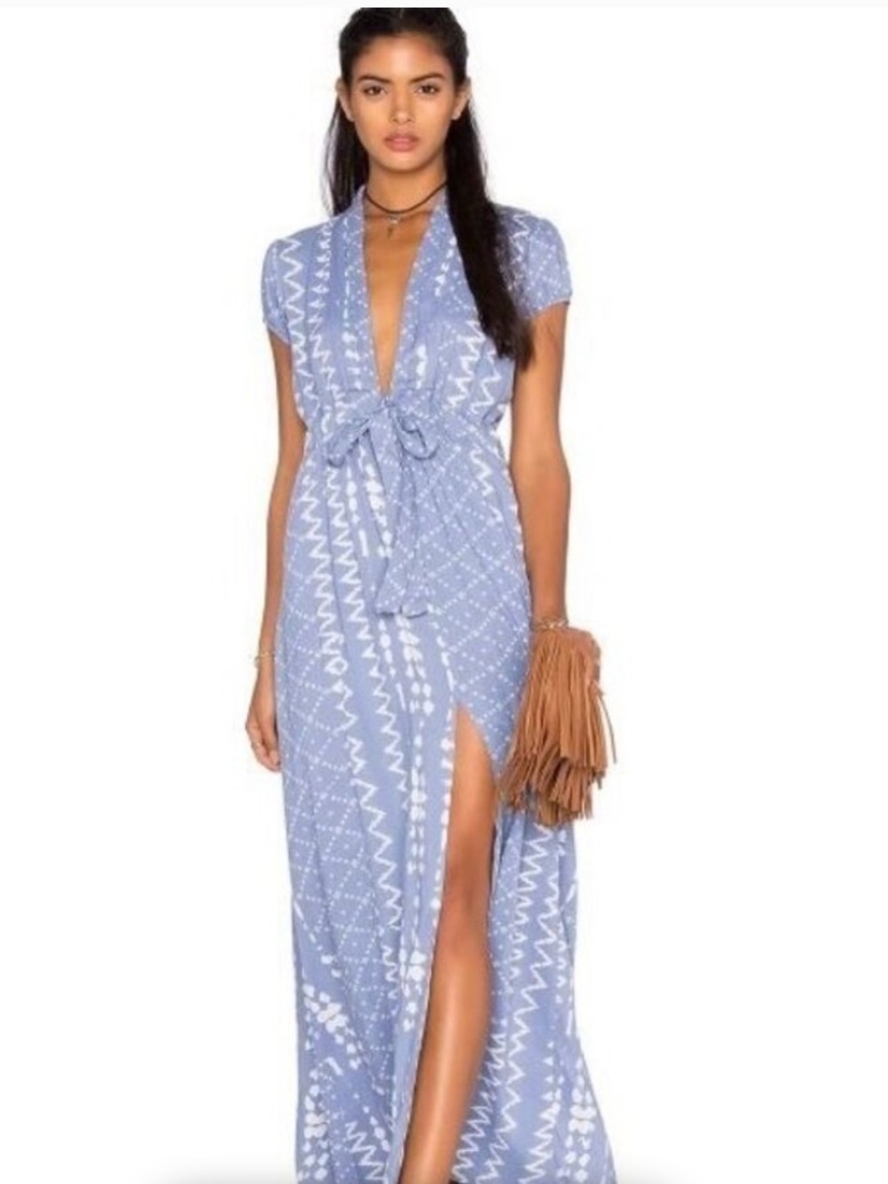 Tularosa Joel plunge dress- chambray